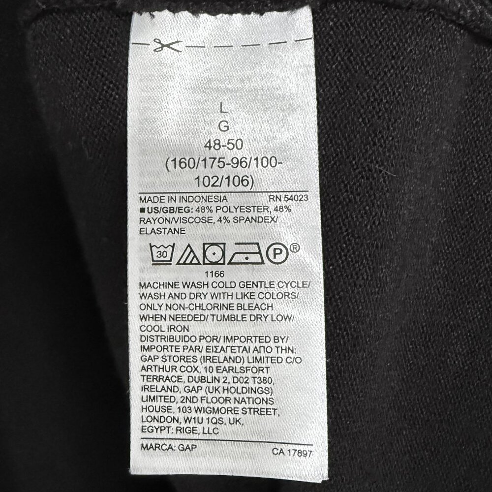 Gap Dropped Shoulder Softspun Long Sleeve T-Shirt Large Black - Picture 11 of 12